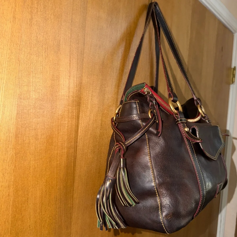 Dooney & Bourke Florentine Smith Leather Pocket Shoulder Bag - Picture 7 of 15